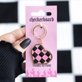 Checkerboard Heart Keyring