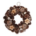 35cm Dried Leaves and Hessian Wreath