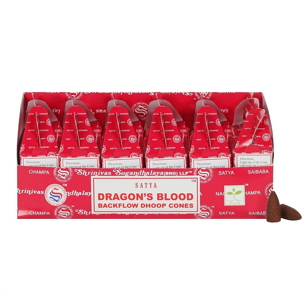 Box Of 6 Satya Dragon S Blood Backflow Dhoop Cones Something Different Wholesale