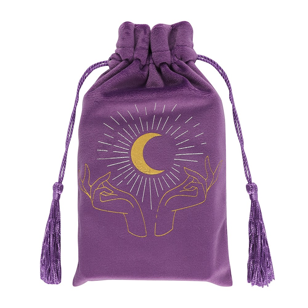 purple drawstring bag
