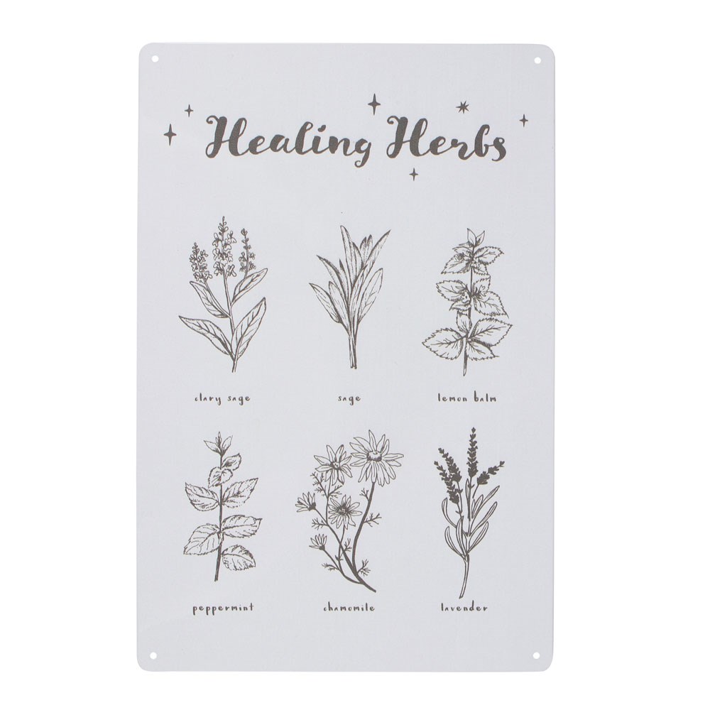 Healing Herbs Metal Sign - Something Different Wholesale