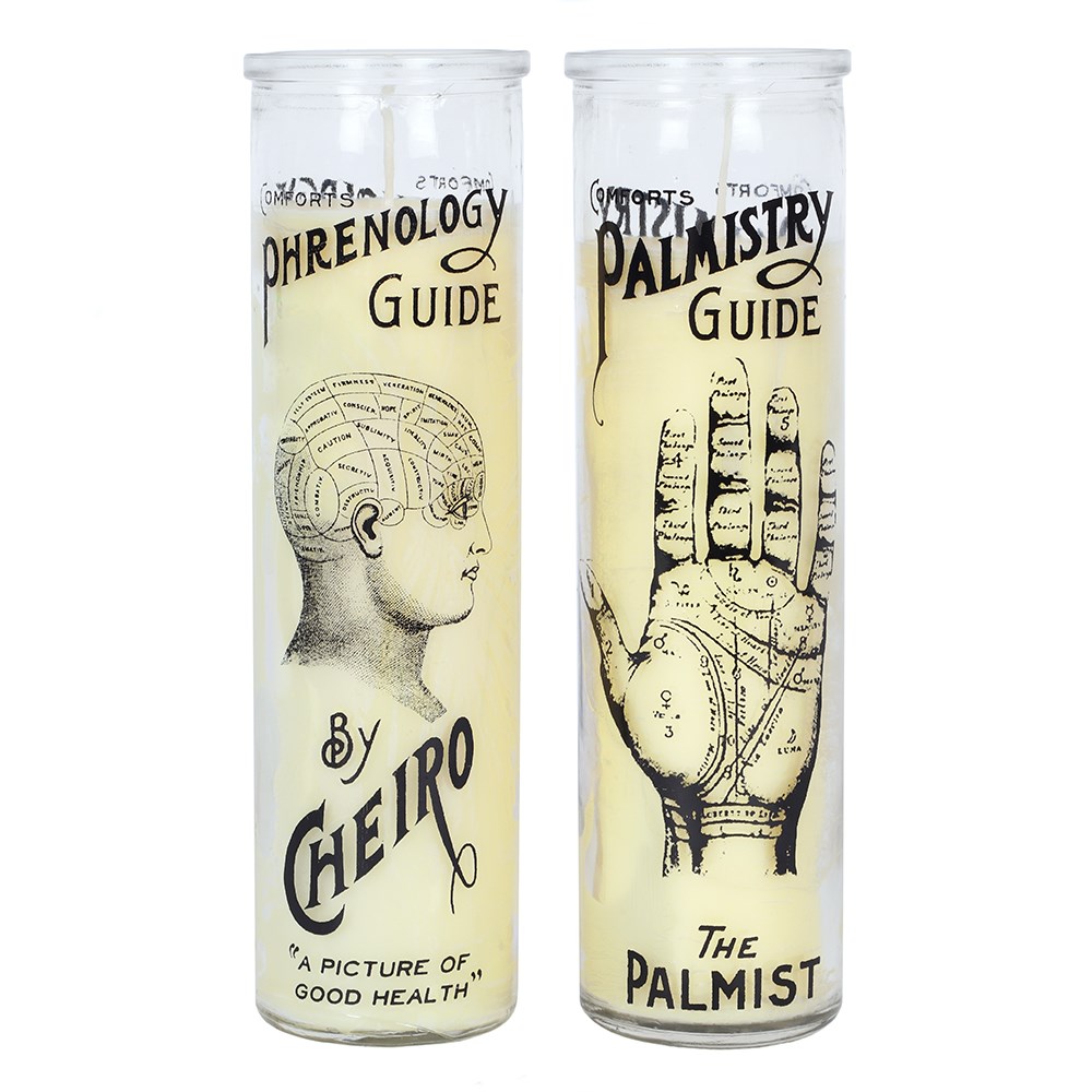 Phrenology glass candle