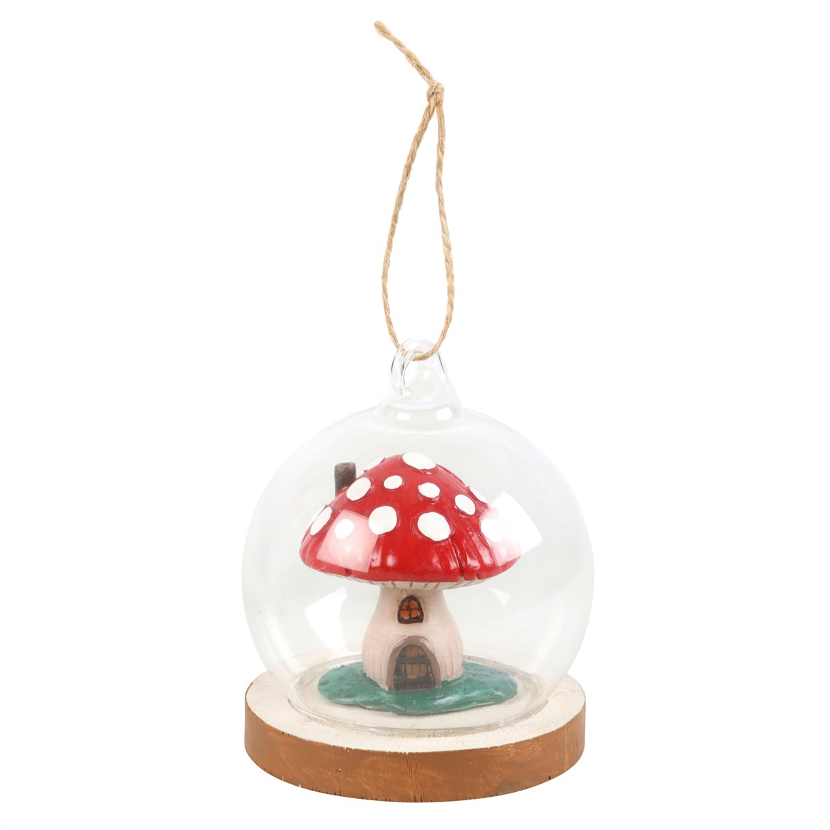 Glass Dome Decoration with Mushroom House for Christmas