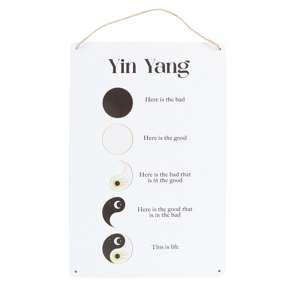Yin Yang Metal Sign 30cm Hanging Wall Art Decor